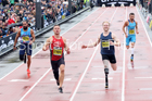 Mens IPC 100 metres, 2018 Great North CityGames. Photo: David T. Hewitson/Sports for All Pics